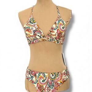 CUPSHE  NWT Paisley Print Bikini M  Bohemian Coquette Vacation Beach Cruise